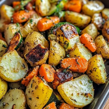 Garlic Herb Roasted Potatoes, Carrots, and Zucchini