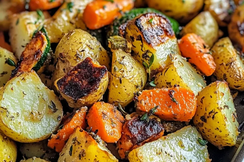 Garlic Herb Roasted Potatoes, Carrots, and Zucchini