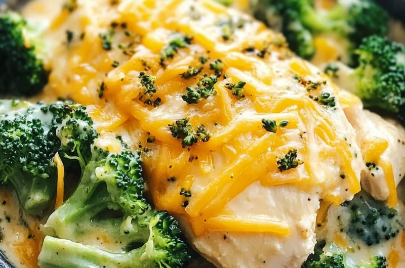 Irresistible Crockpot Creamy Broccoli Cheddar Chicken Delight