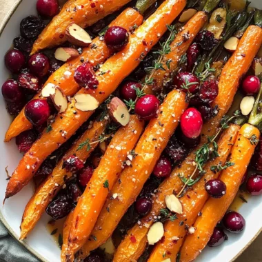 Maple roasted carrots with cranberries