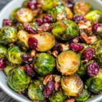 Orange Maple Glazed Brussels Sprouts with Cranberries