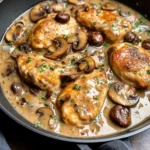 Skillet Chicken and Mushroom Wine Sauce