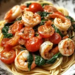 Tomato Spinach Shrimp Pasta