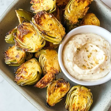 Air Fryer Artichoke Hearts with Garlic Aioli (Keto and Low Carb)