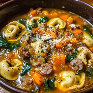 Autumn Tortellini Soup with Sausage