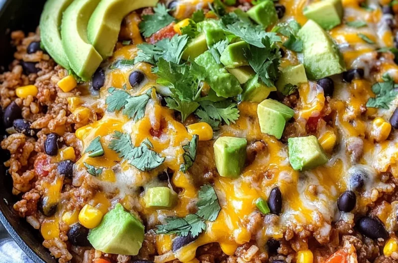 Cheesy Taco Rice Skillet