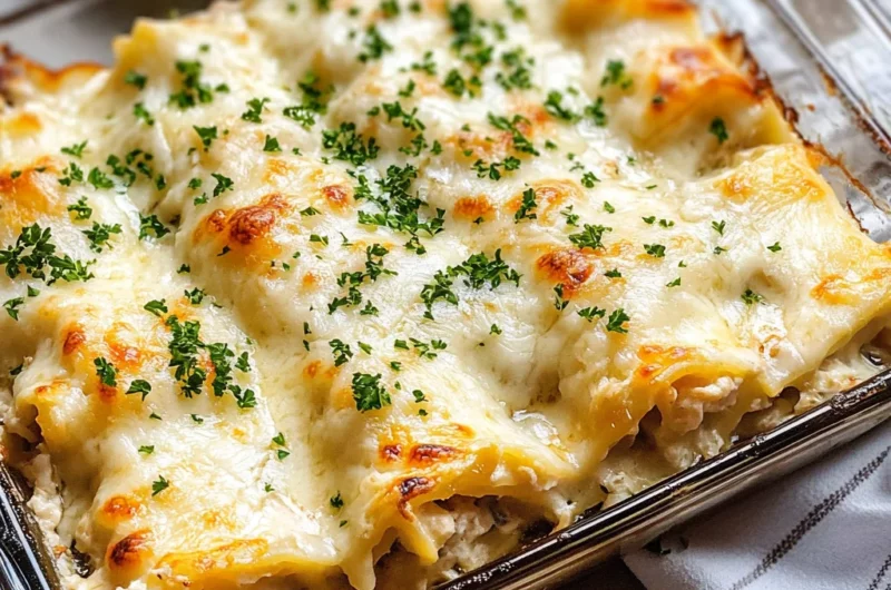 Chicken Alfredo Lasagna Rolls
