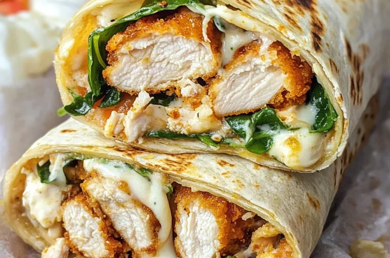 Crispy Air Fryer Chicken & Mozzarella Wraps