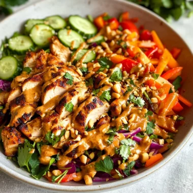 Crunchy Thai Chicken Salad with Peanut Dressing