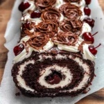 Elegant Black Forest Cake Roll
