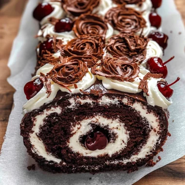 Elegant Black Forest Cake Roll