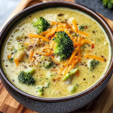 High Protein Broccoli Cheddar Soup