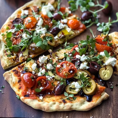 Mediterranean Naan Bread Pizza