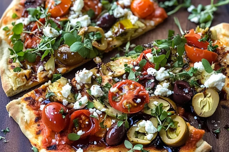 Mediterranean Naan Bread Pizza