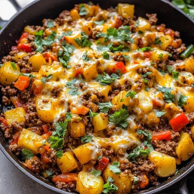 Mexican Ground Beef and Potato Skillet