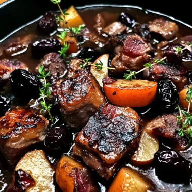 Pork Stew with Bacon, Apples, and Prunes