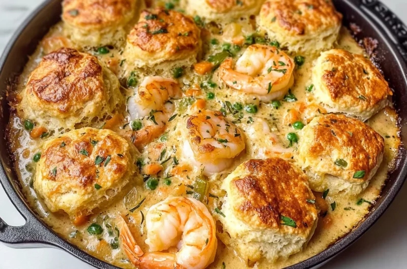 Shrimp & Lobster Cheddar Bay Biscuit Pot Pie