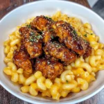 Spicy Honey Pepper Chicken with Mac and Cheese