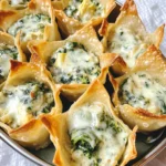 Spinach Artichoke Dip Wonton Cups