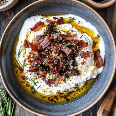 Whipped Goat Cheese with Bacon & Dates