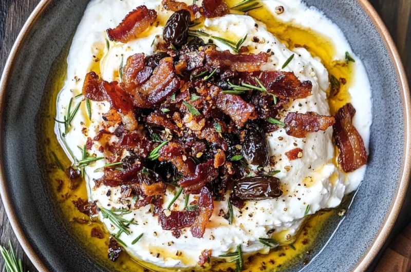 Whipped Goat Cheese with Bacon & Dates