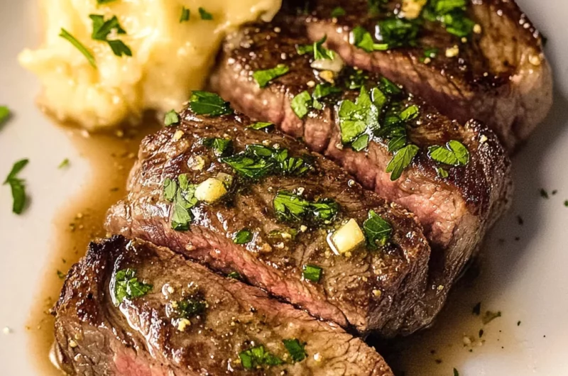 Air Fryer Steak with Garlic Butter