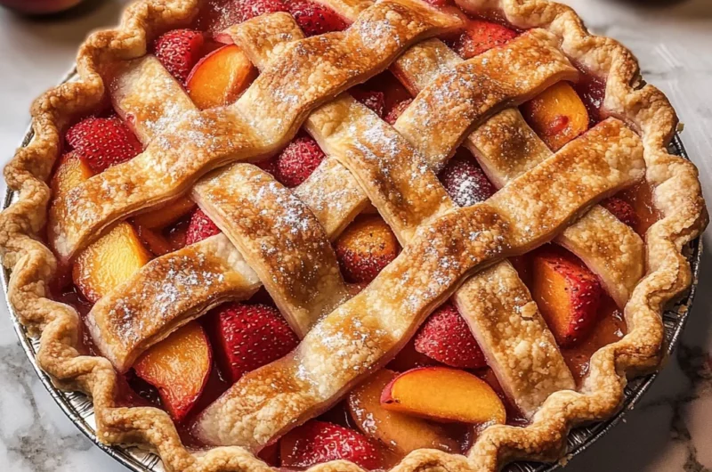 Brown Butter Strawberry Peach Pie