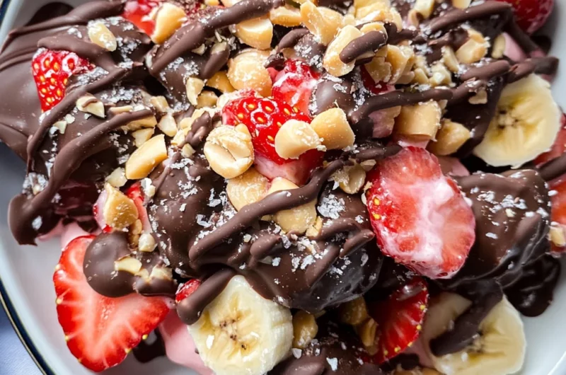 Chocolate Strawberry Banana Yogurt Clusters