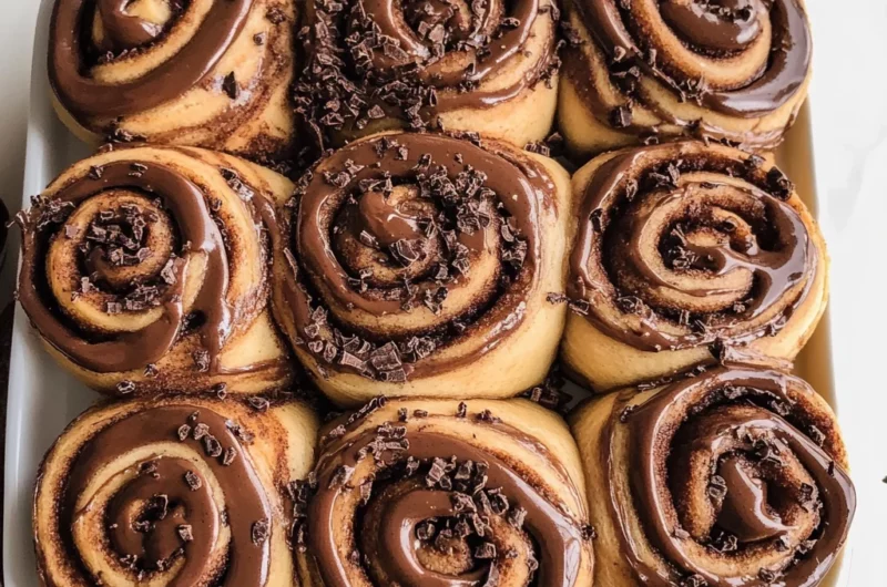 Chocolate cinnamon rolls with chocolate cream cheese frosting