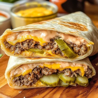 Easy Air Fryer Cheeseburger Wraps