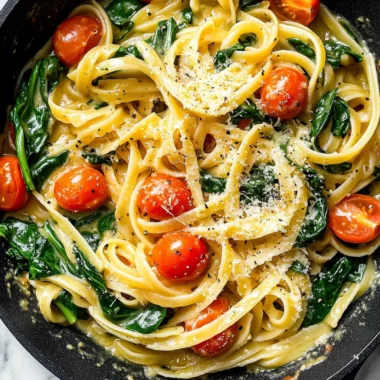 Fresh Spinach and Tomato Pasta