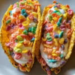 Fruity Pebbles Cheesecake Tacos