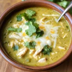 Green Chicken Enchilada Soup - Creamy and Cheesy!