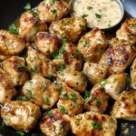 Grilled Chicken Bites with Creamy Garlic Sauce