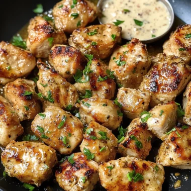 Grilled Chicken Bites with Creamy Garlic Sauce