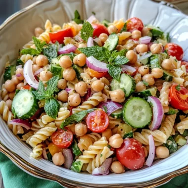 Healthy Chickpea and Vegetable Pasta Salad