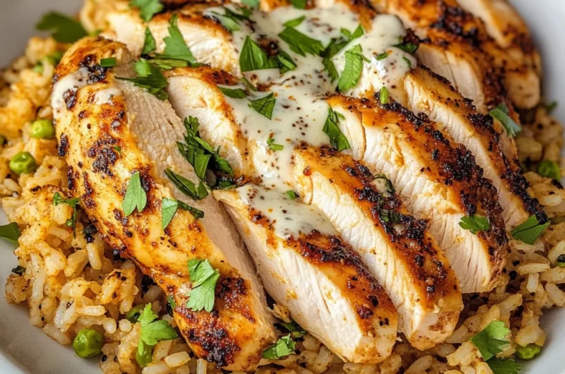 High Protein Creamy Cajun Chicken with Garlic Rice