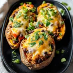 High Protein Ground Turkey Stuffed Sweet Potato