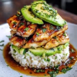 Honey Lime Chicken & Avocado Rice Stack