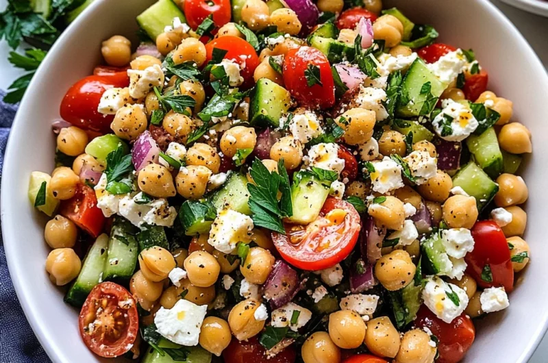 Mediterranean Chickpea Feta Salad