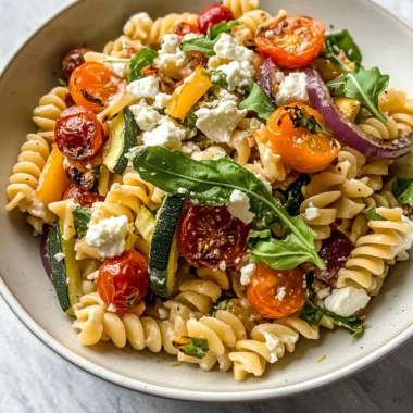 Roasted Veggie Pasta with Feta