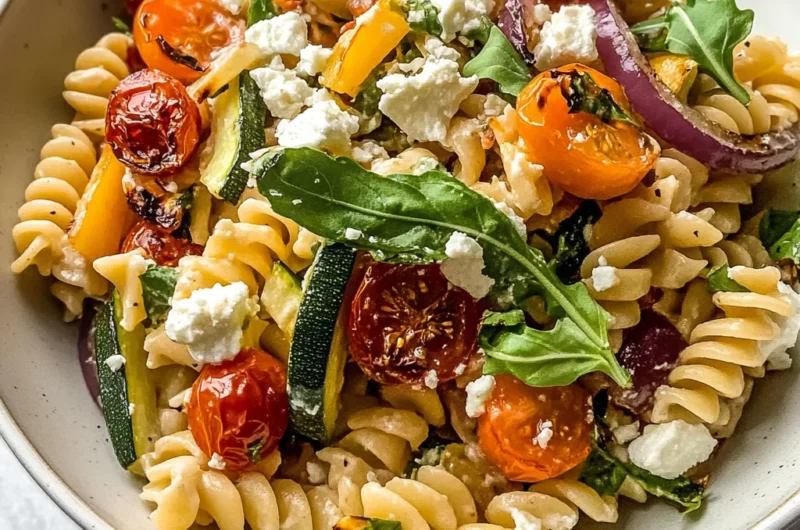 Roasted Veggie Pasta with Feta