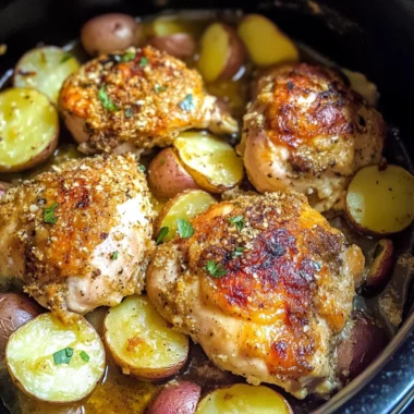 Slow Cooker Parmesan Garlic Chicken and Potatoes