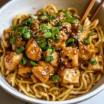 Sticky Garlic Chicken Noodles Recipe