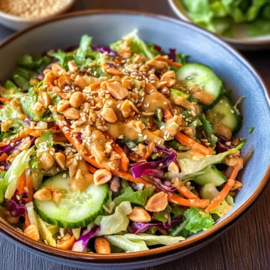 Thai Crunch Salad CPK Copycat (with peanut ginger sauce)