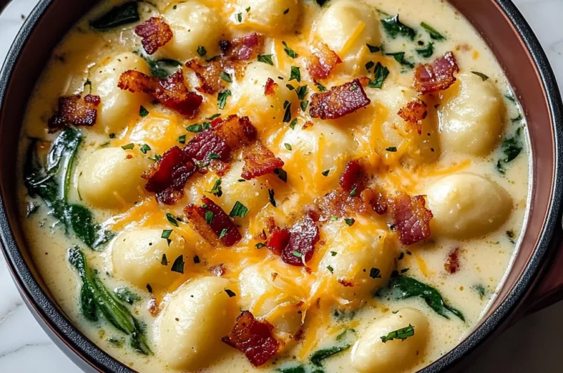 Bacon Cheddar Gnocchi Soup