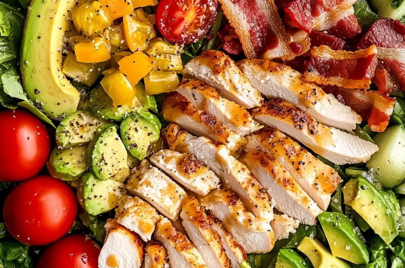 Best Cobb Salad Recipe with Chicken and Bacon