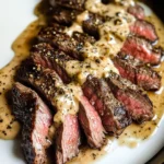 Cast Iron Bavette Steak with Whiskey Garlic Cream Sauce