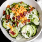 Creamy Cucumber Salad with turkey Bacon and Cheese