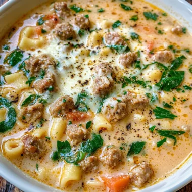 Creamy Parmesan Italian Sausage Ditalini Soup